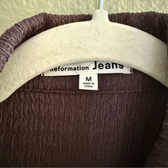 Reformation Darian Tunic Blouse in Brown Size M - Picture 2 of 3